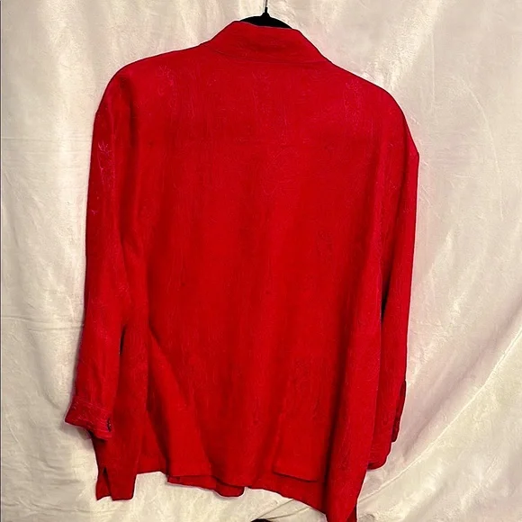 Chico's Red Silk Blend Top Chico’s Size 3 - Picture 5 of 8
